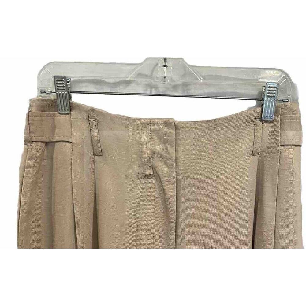 Nation Ltd Del Pants Rayon/Linen Tan Pants, Vintage Cut Wide Leg High Waist Sz M - Picture 11 of 16
